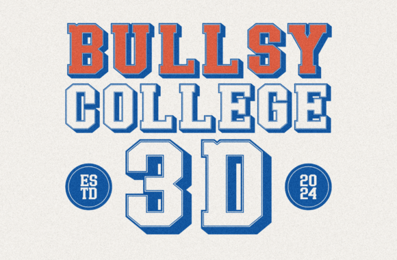 Bullsy College 3D Font for Editorial Design