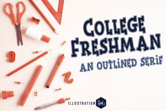 College Freshman Serif Font for Editorial Design