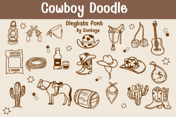 Cowboy Doodle: A Wild West Font for Branding Projects
