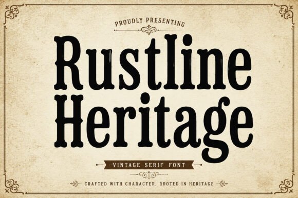 Rustline Heritage Font for Editorial Design
