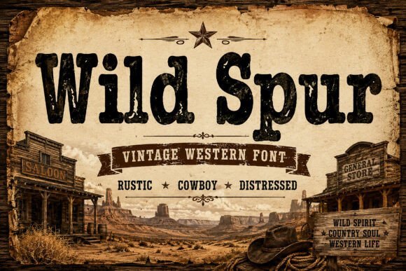 Wild Spur – A Rugged Vintage Western Font for Bold Branding